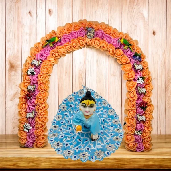 Phool Petika, Flower Backdrop for Laddu Gopal, Large Size, Color- Orange