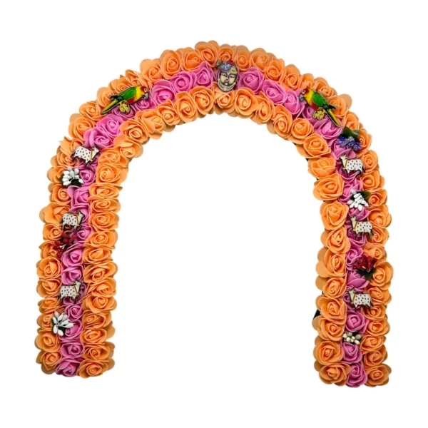 Phool Petika, Flower Backdrop for Laddu Gopal, Large Size, Color- Orange