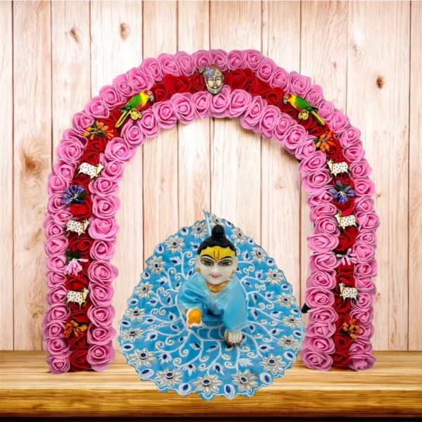 Phool Petika, Flower Backdrop for Laddu Gopal, Large Size, Color- Pink