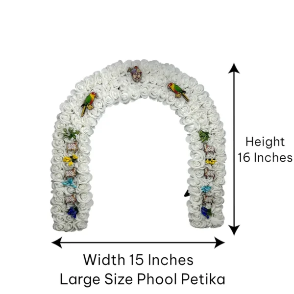 Phool Petika, Flower Backdrop for Laddu Gopal, Large Size, Color- White