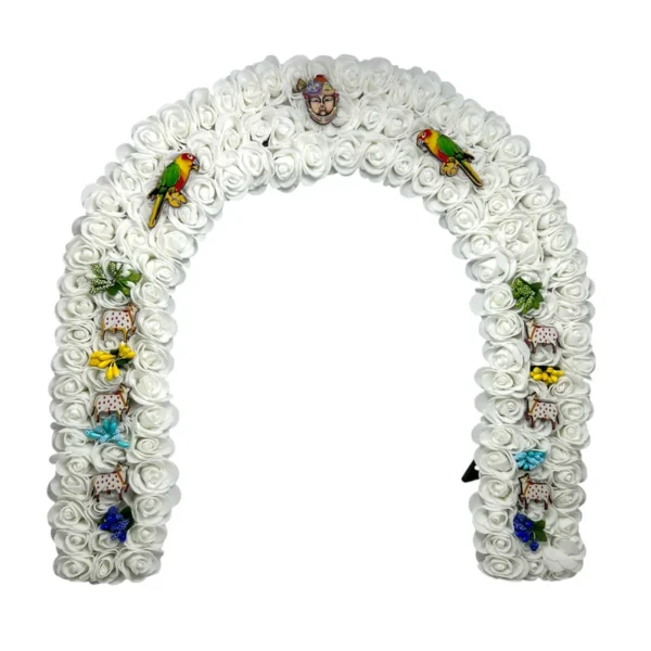 Phool Petika, Flower Backdrop for Laddu Gopal, Large Size, Color- White