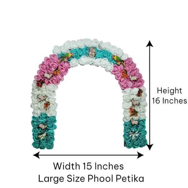 Phool Petika, Flower Backdrop for Laddu Gopal, Large Size, Color- White & Blue