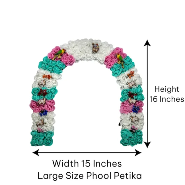 Phool Petika, Flower Backdrop for Laddu Gopal, Large Size, Color- White & Pink