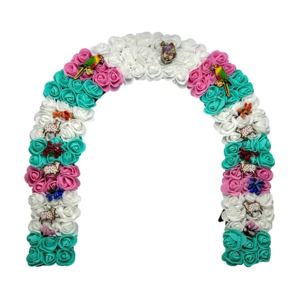 Phool Petika, Flower Backdrop for Laddu Gopal, Large Size, Color- White & Pink