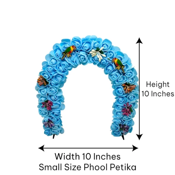 Phool Petika, Flower Backdrop for Laddu Gopal, Small Size, Color- Blue