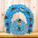 Phool Petika, Flower Backdrop for Laddu Gopal, Small Size, Color- Blue