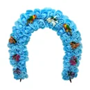 Phool Petika, Flower Backdrop for Laddu Gopal, Small Size, Color- Blue