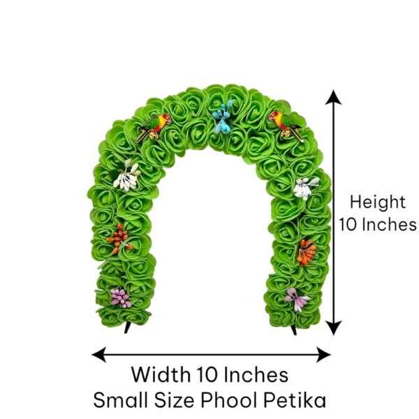 Phool Petika, Flower Backdrop for Laddu Gopal, Small Size, Color- Green