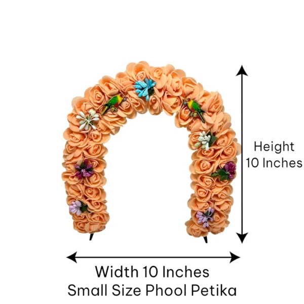 Phool Petika, Flower Backdrop for Laddu Gopal, Small Size, Color- Orange