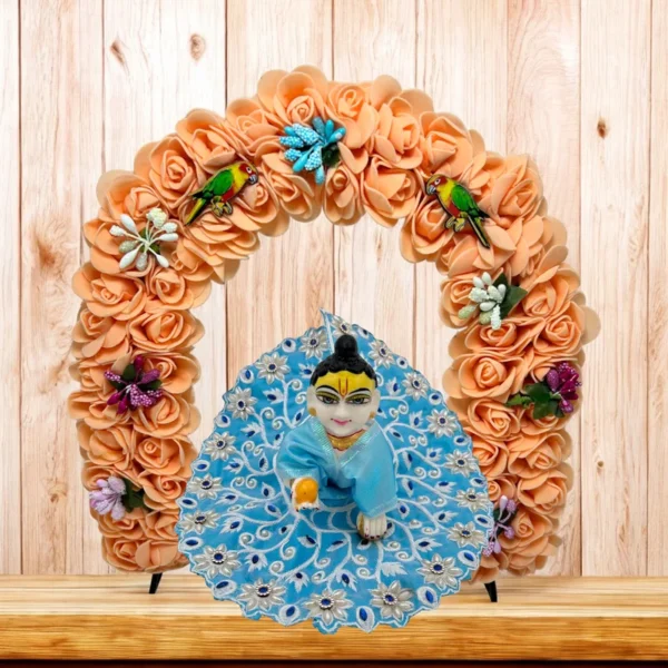 Phool Petika, Flower Backdrop for Laddu Gopal, Small Size, Color- Orange