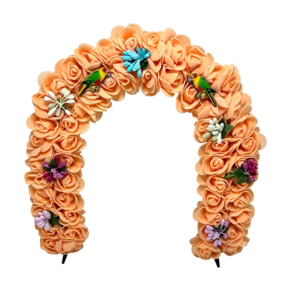 Phool Petika, Flower Backdrop for Laddu Gopal, Small Size, Color- Orange