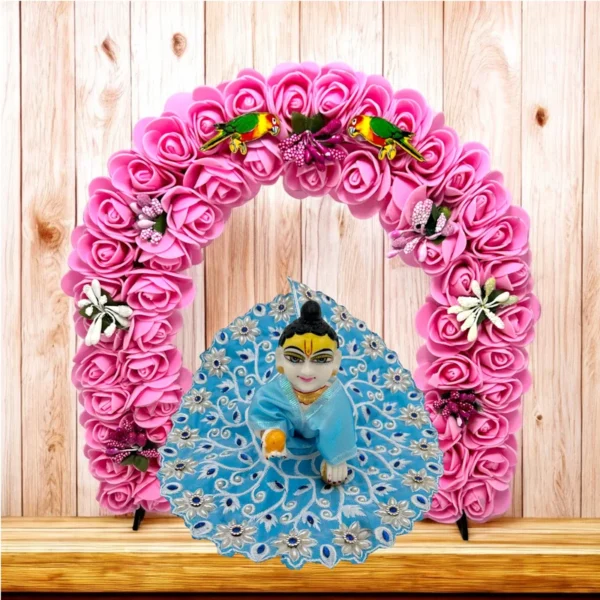Phool Petika, Flower Backdrop for Laddu Gopal, Small Size, Color- Pink