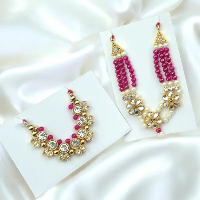 Premium Kundan Mala set of Mala and Hasli for Laddu Gopal | Pack of 2