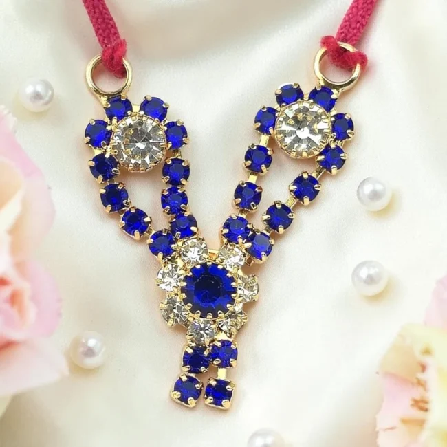 Laddu Gopal Mala, Laddu Gopal Haar, Blue Stone Mala, Krishna Ji Mala, Thakur Ji Mala, Laddu Gopal Jewelry, Laddu Gopal Shringar, Designer Laddu Gopal Haar, Crystal Mala for Laddu Gopal, Kanha Ji Mala, Bal Gopal Jewelry, Temple Jewelry, Janmashtami Shringar, Laddu Gopal Accessories, Krishna Idol Ornament, Fancy Laddu Gopal Mala, Premium Laddu Gopal Necklace, Thakur Ji Accessories, Radha Krishna Shringar, Laddu Gopal Decoration Items