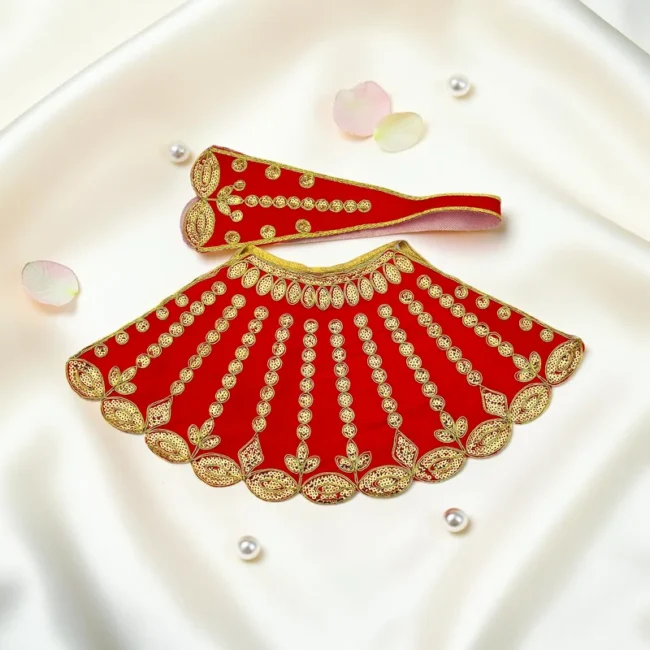 Durga Mata Dress, Durga Mata Lehenga, Durga Mata Poshak, Maa Durga Dress, Durga Idol Dress, Durga Mata Vastra, Durga Mata Shringar Dress, Navratri Dress for Durga Mata, Durga Puja Dress, Handmade Durga Dress, Floral Durga Dress, Designer Durga Mata Poshak, Durga Mata Lehenga Patka, Decorative Durga Dress, Temple Dress for Durga Mata, Festival Dress for Durga Idol, Premium Durga Mata Dress, Durga Idol Clothing, Mata Rani Dress, Durga Mata Decorative Dress