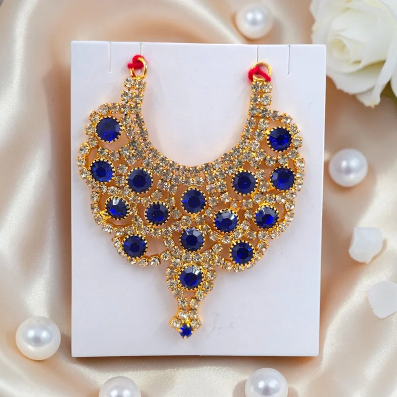 Laddu Gopal choker, AD Choker, Laddu Gopal kanthi, Blue Stone Mala, Krishna Ji Mala, Thakur Ji Mala, Laddu Gopal Jewelry, Laddu Gopal Shringar, Designer Laddu Gopal Haar, Crystal Mala for Laddu Gopal, Kanha Ji Mala, Bal Gopal Jewelry, Temple Jewelry, Janmashtami Shringar, Laddu Gopal Accessories, Krishna Idol Ornament, Fancy Laddu Gopal Mala, Premium Laddu Gopal Necklace, Thakur Ji Accessories, Radha Krishna Shringar, Laddu Gopal Decoration Items