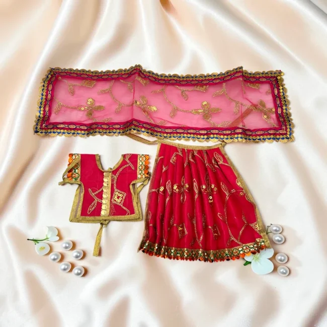 Durga Mata Dress, Durga Mata Lehenga, Durga Mata Poshak, Maa Durga Dress, Durga Idol Dress, Durga Mata Vastra, Durga Mata Shringar Dress, Navratri Dress for Durga Mata, Durga Puja Dress, Handmade Durga Dress, Floral Durga Dress, Designer Durga Mata Poshak, Durga Mata Lehenga Patka, Decorative Durga Dress, Temple Dress for Durga Mata, Festival Dress for Durga Idol, Premium Durga Mata Dress, Durga Idol Clothing, Mata Rani Dress, Durga Mata Decorative Dress