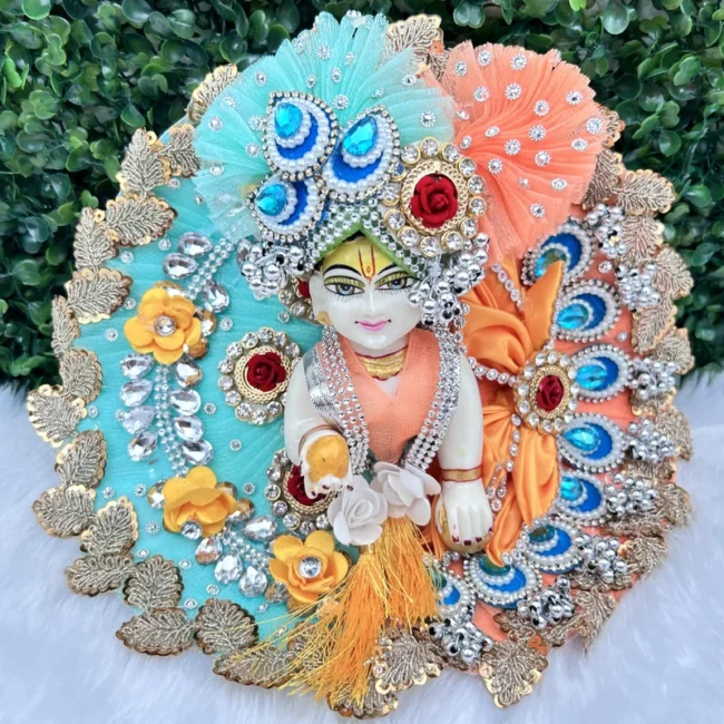 Janmashtami Special beautiful dress for laddu gopal, krishna and radha rani. Ornaments for idols