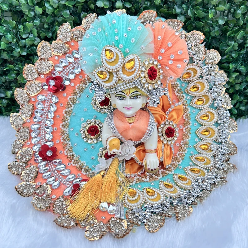 Janmashtami Special beautiful dress for laddu gopal, krishna and radha rani. Ornaments for idols