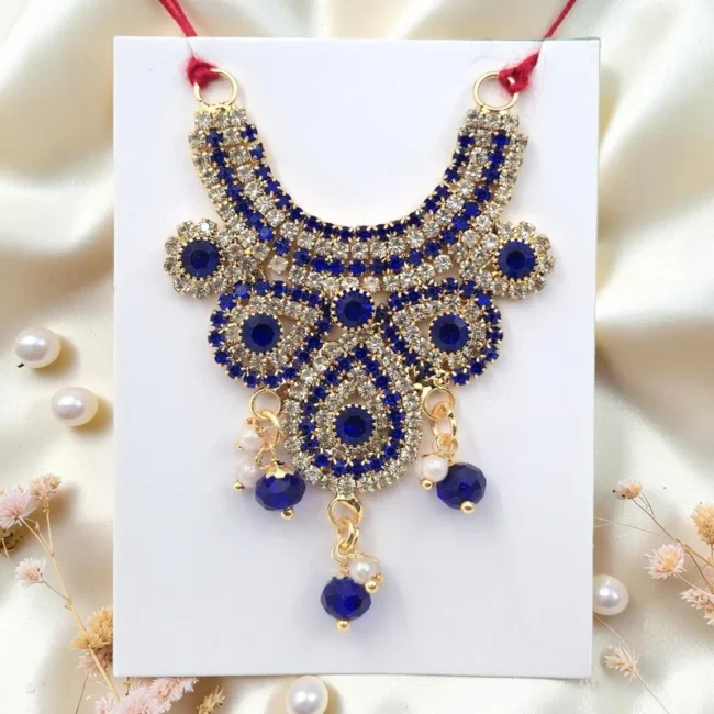 Laddu Gopal choker, AD Choker, Laddu Gopal Haar, Blue Stone Mala, Krishna Ji Mala, Thakur Ji Mala, Laddu Gopal Jewelry, Laddu Gopal Shringar, Designer Laddu Gopal Haar, Crystal Mala for Laddu Gopal, Kanha Ji Mala, Bal Gopal Jewelry, Temple Jewelry, Janmashtami Shringar, Laddu Gopal Accessories, Krishna Idol Ornament, Fancy Laddu Gopal Mala, Premium Laddu Gopal Necklace, Thakur Ji Accessories, Radha Krishna Shringar, Laddu Gopal Decoration Items