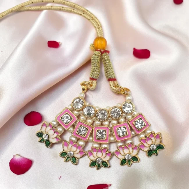 Premium Lotus Design Kundan Haar