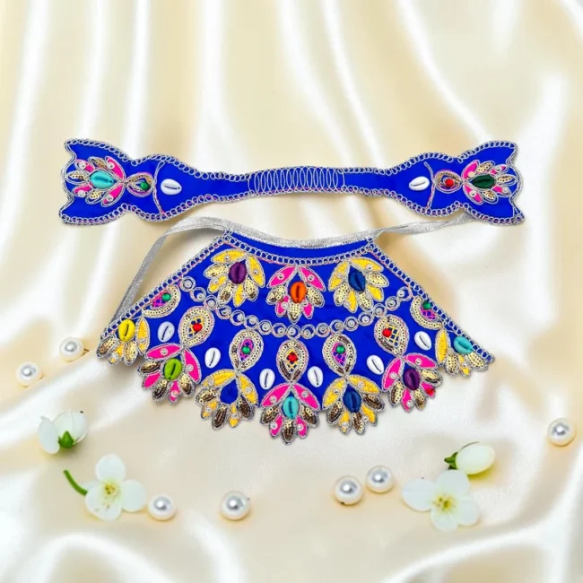 Beautiful Design Poshak for Maa Durga Idol | Decorative Lahnga with Matching Patka | 5 Inch